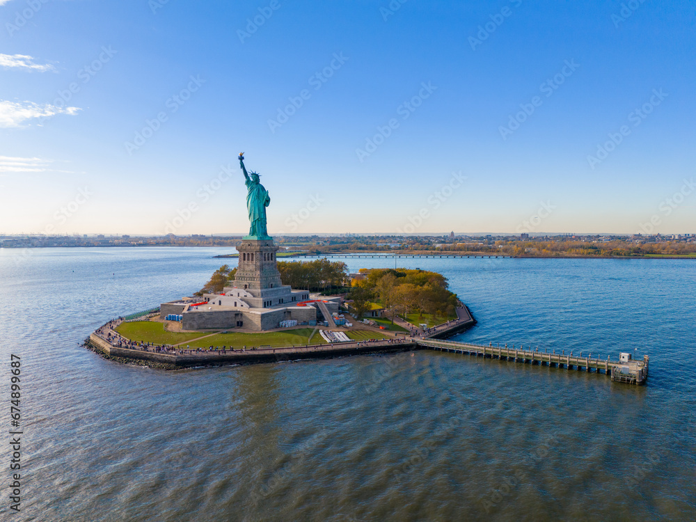 Aerial photo tour to the Statue of Liberty New York. This is a top destination when visiting the USA