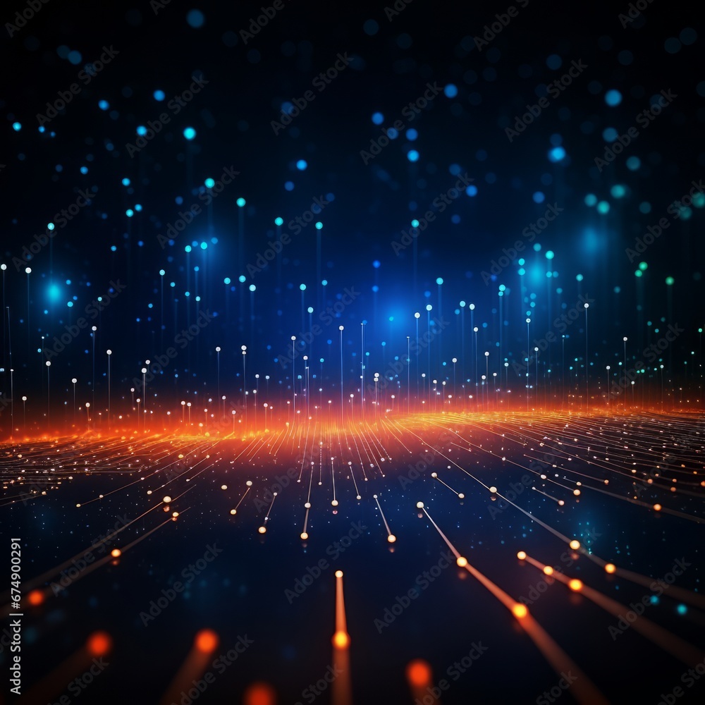 Abstract sci-fi blue and orange background, concept of digital future., AI Abstract sci-fi blue and orange background, concept of digital future., AI