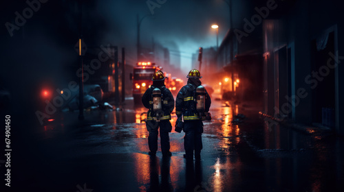 Two firefighters on scene, everything is on fire © Kondor83