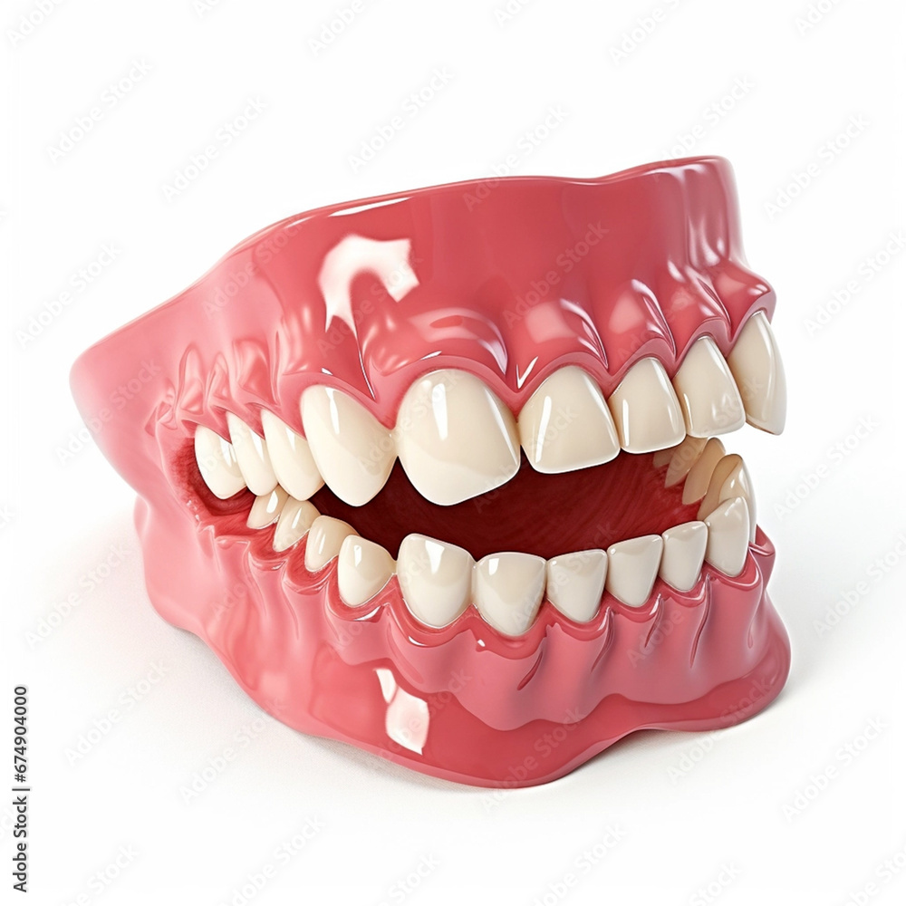 Obraz premium 3D Photo of Denture, white background