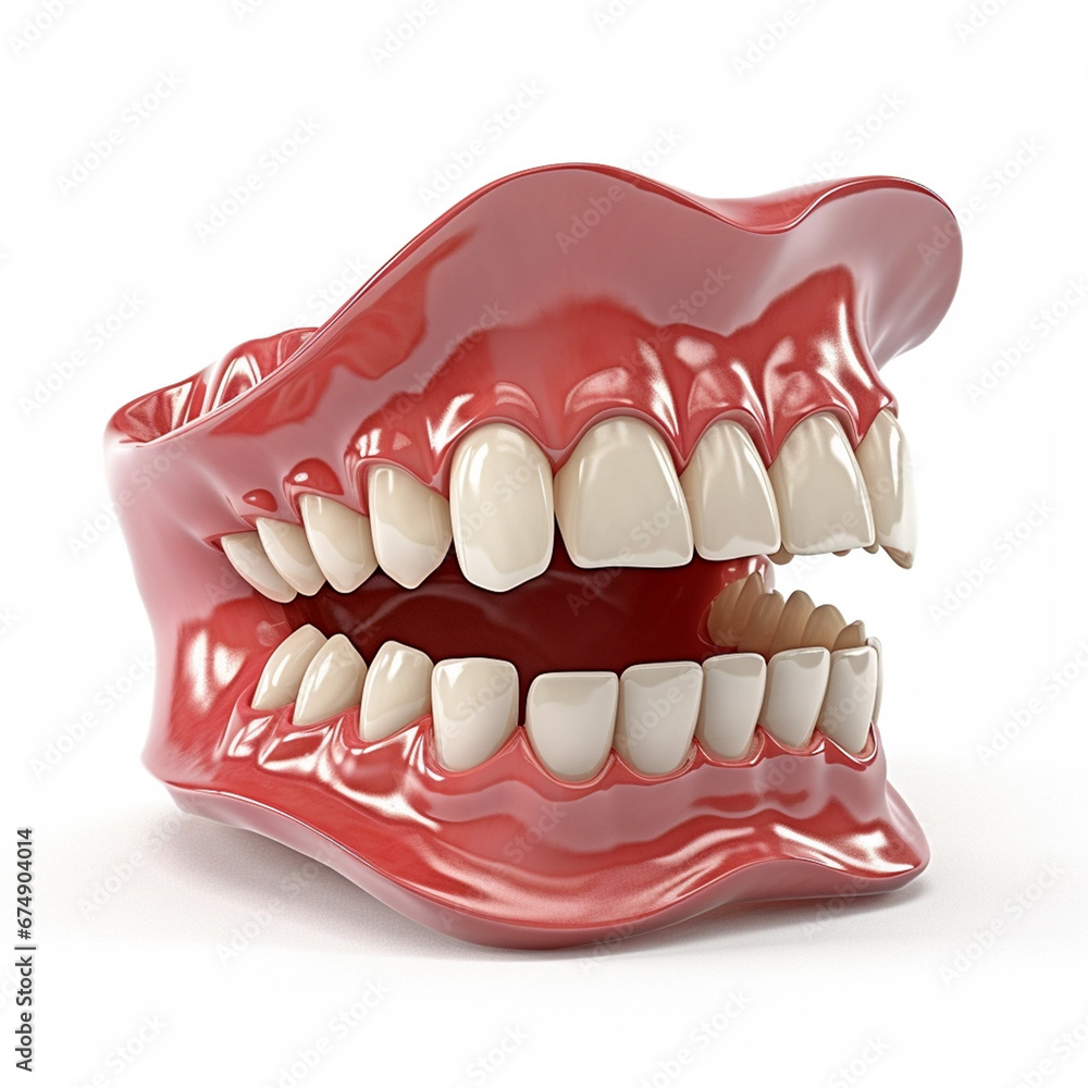 Obraz premium 3D Photo of Denture, white background