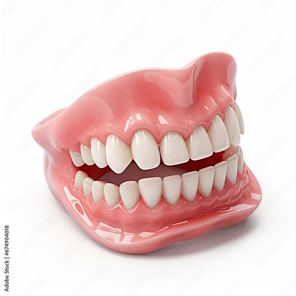 3D Photo of Denture, white background 3D Photo of Denture, white background