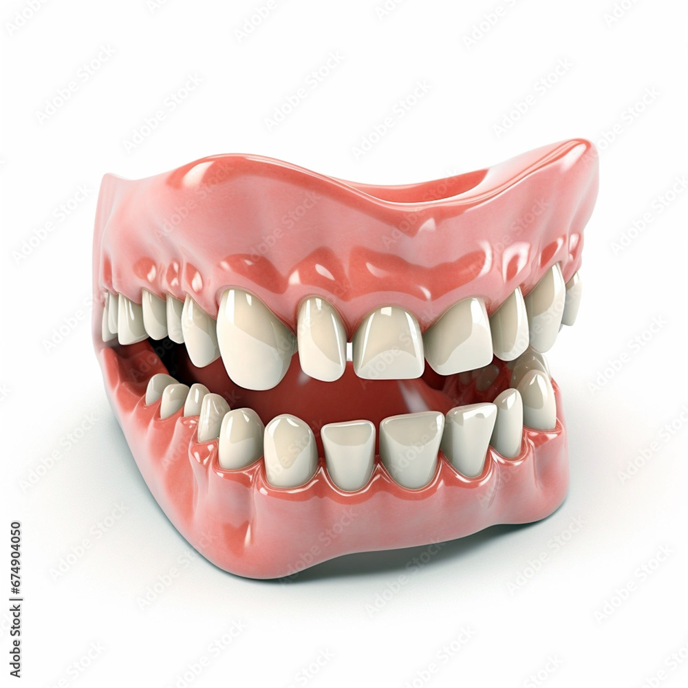Naklejka premium 3D Photo of Denture, white background