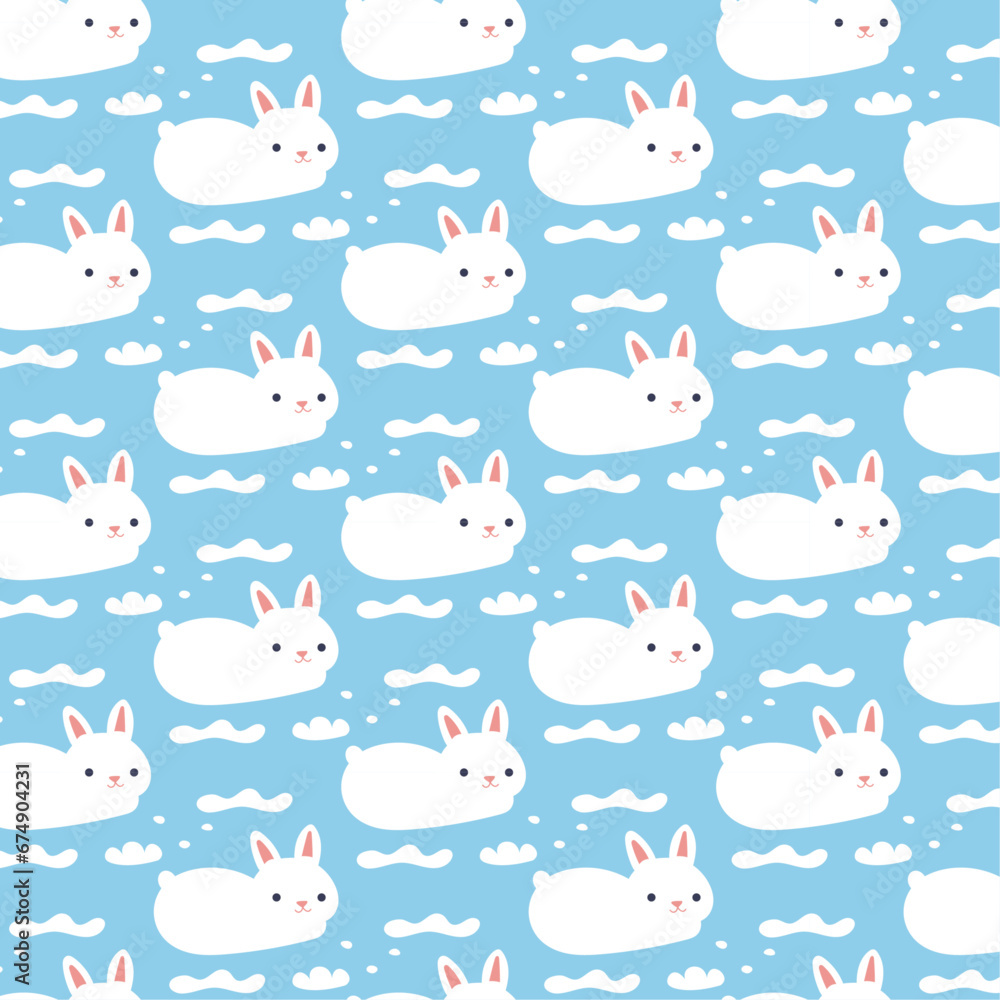 white rabbit seamless pattern white rabbit seamless pattern