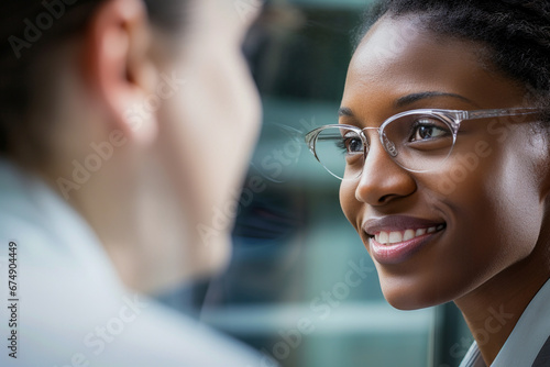 Une belle diversité de races et d'ethnies au travail. Des personnes de différentes cultures participent à un entretien d'embauche inclusif et équitable. photo