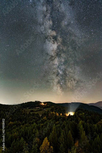 Milky way over the mountains