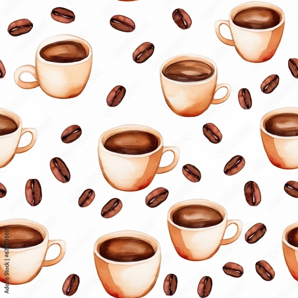 seamless pattern with coffee cups illustration seamless pattern with coffee cups illustration