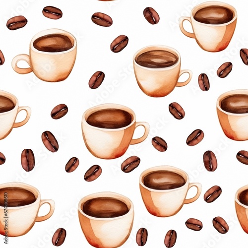 seamless pattern with coffee cups illustration