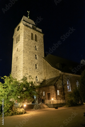 St. Maria Magdalena Church at night, Menden, Germany
