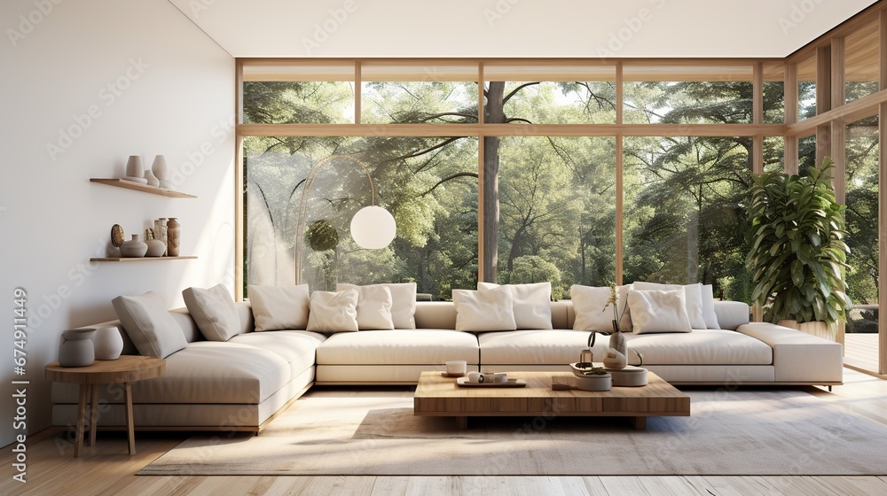 contemporary living room with open concept view through to dining room kitchen and a marble fireplace with gas fire