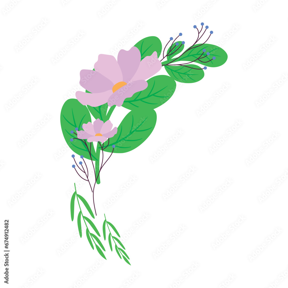 Isolated colored flower sketch icon Vector