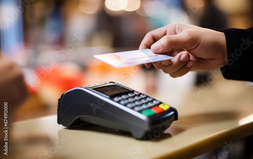 Process of a payment by plastic card in the store