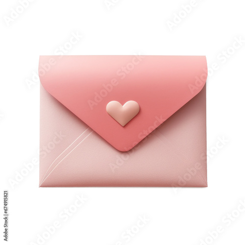 pink envelope with heart, valentine card with roses, love letter