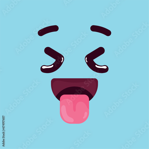 Isolated cute happy facial expression Vector