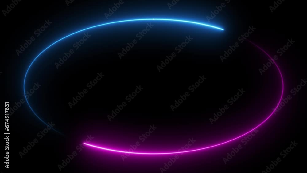 Abstract blue pink neon glowing circle frame, animated moving led light screen ring projection 3d rendering, empty space border presentation design background, futuristic laser line sprectrum backdrop Abstract blue pink neon glowing circle frame, animated moving led light screen ring projection 3d rendering, empty space border presentation design background, futuristic laser line sprectrum backdrop