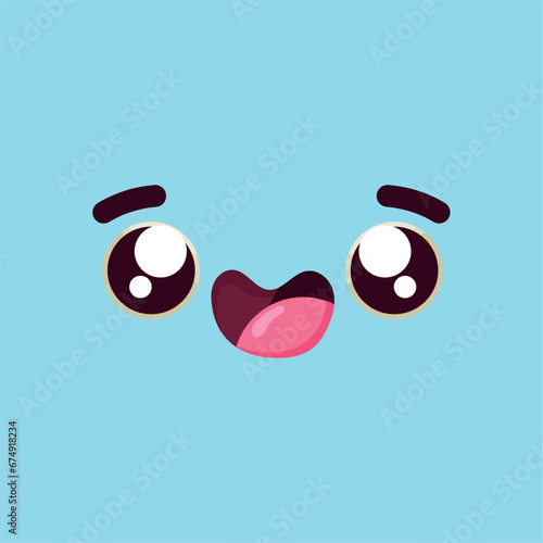 Isolated cute happy facial expression Vector