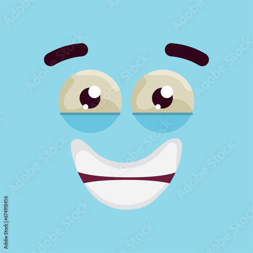 Isolated cute happy facial expression Vector