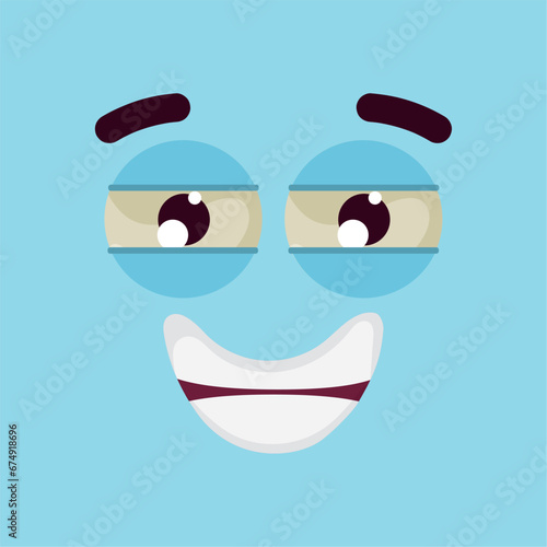 Isolated cute happy facial expression Vector