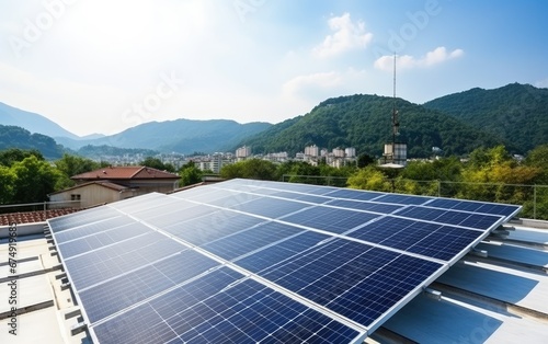 Solar panels on the roof of...