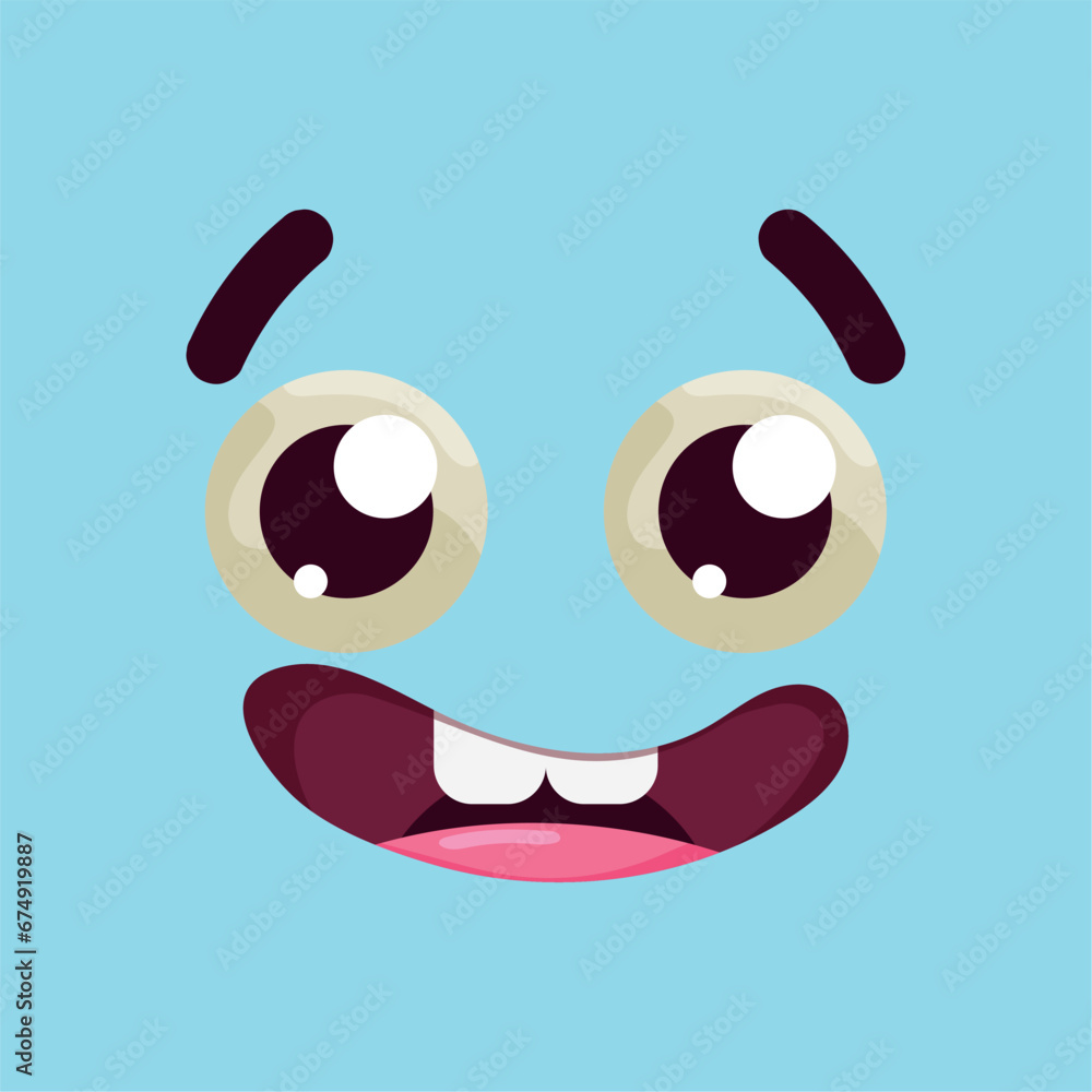 Isolated cute happy facial expression Vector Isolated cute happy facial expression Vector