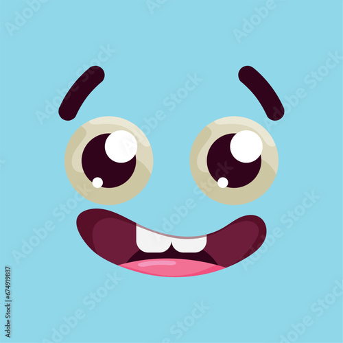 Isolated cute happy facial expression Vector