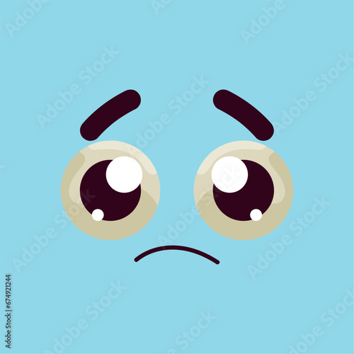 Isolated cute sad facial expression Vector