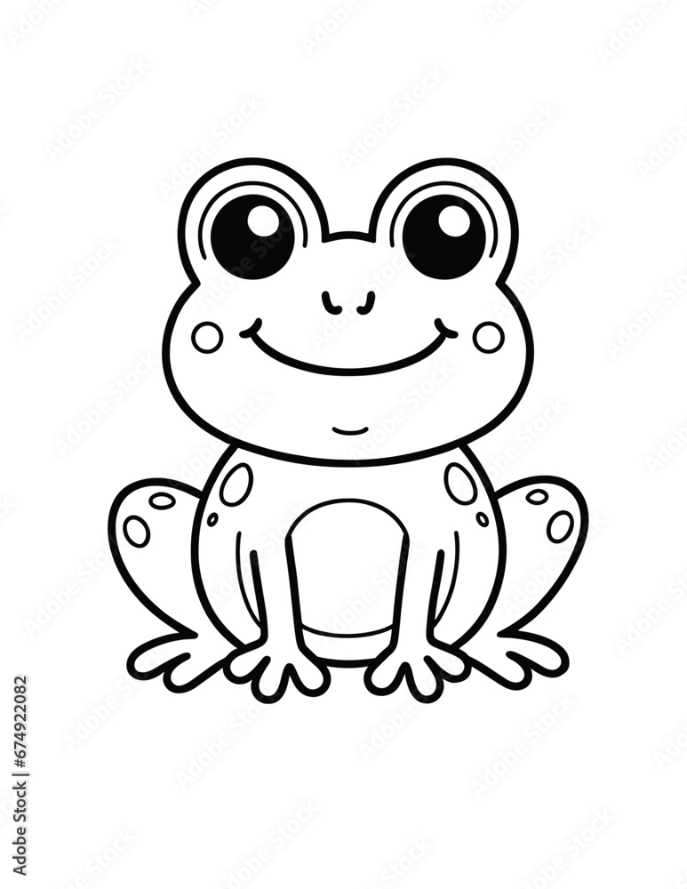 Cute frog froggy amphibian character coloring book page, coloring page, animal, black and white, isolated, vector art, wild farm forest zoo animals Cute frog froggy amphibian character coloring book page, coloring page, animal, black and white, isolated, vector art, wild farm forest zoo animals