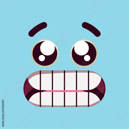 Isolated cute surprised facial expression Vector