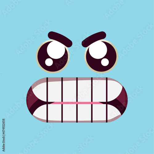 Isolated cute angry facial expression Vector