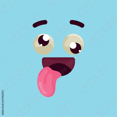 Isolated cute happy facial expression Vector