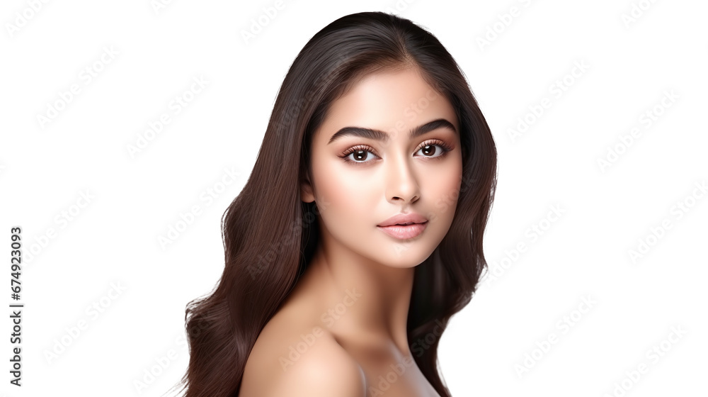 beauty portrait of a cool female indian model with her black hair isolated against transparent background beauty portrait of a cool female indian model with her black hair isolated against transparent background