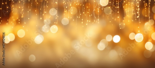 Christmas abstract golden background with sparkling bokeh