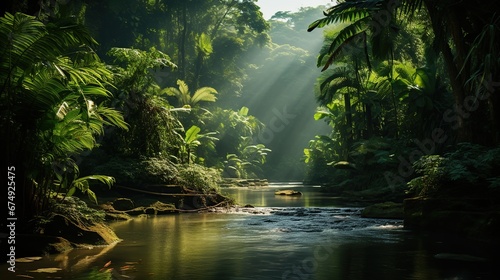 Beautiful jungle, hyper realistic natural
