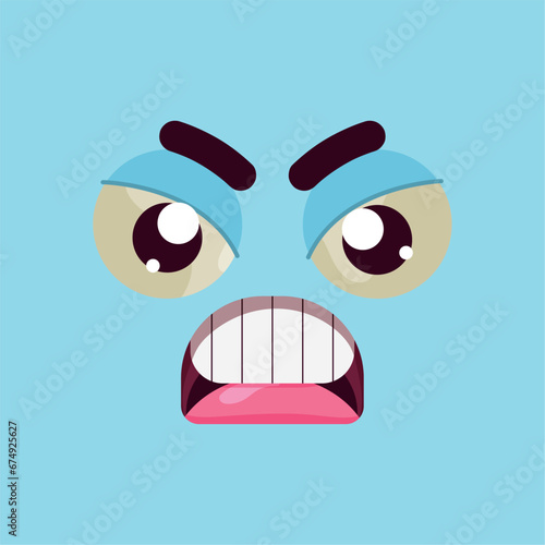 Isolated cute angry facial expression Vector