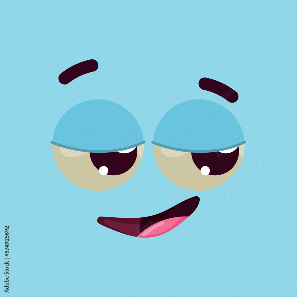 Isolated cute happy facial expression Vector