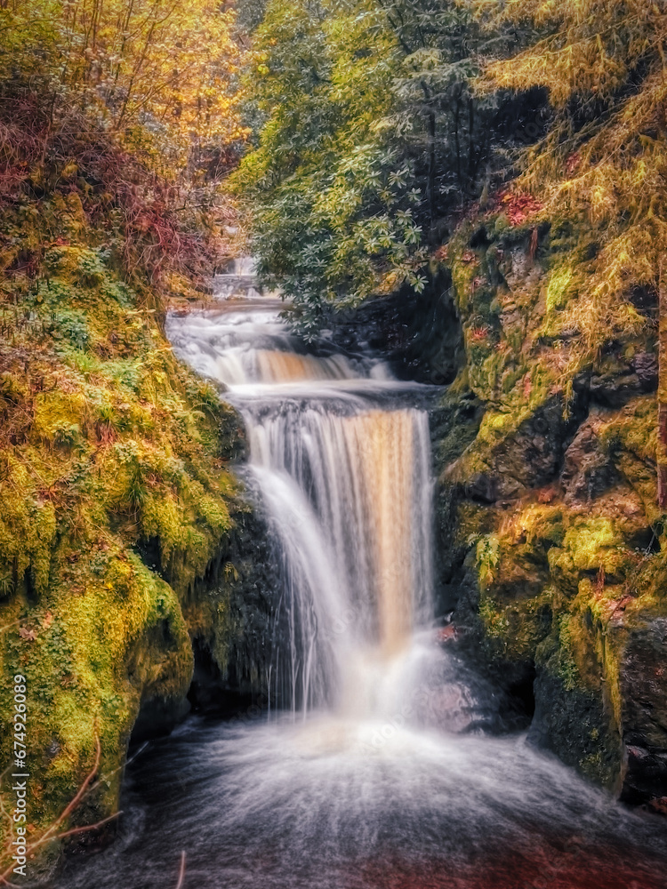 waterfall in autumn