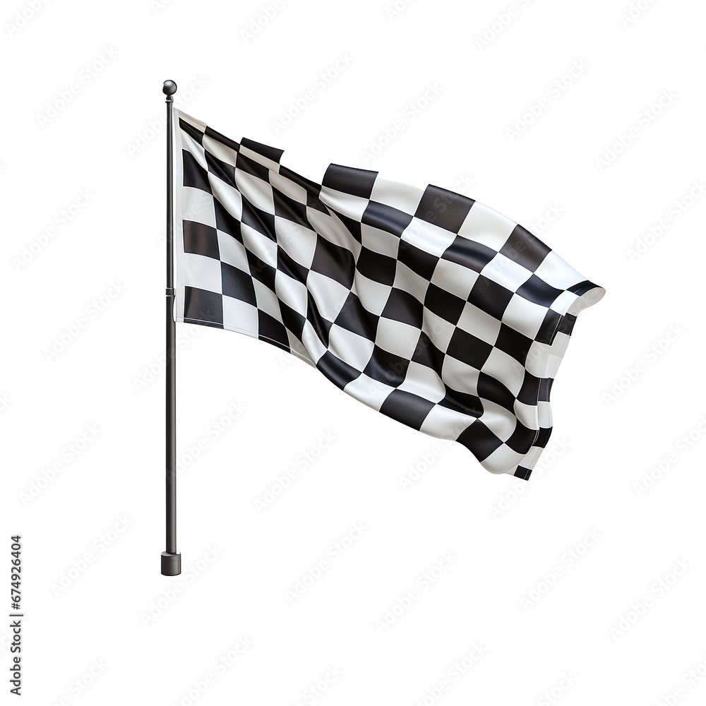 Fototapeta premium checkered flag isolated on transparent background