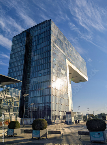 Kranhaus business center at sunny morning, Cologne