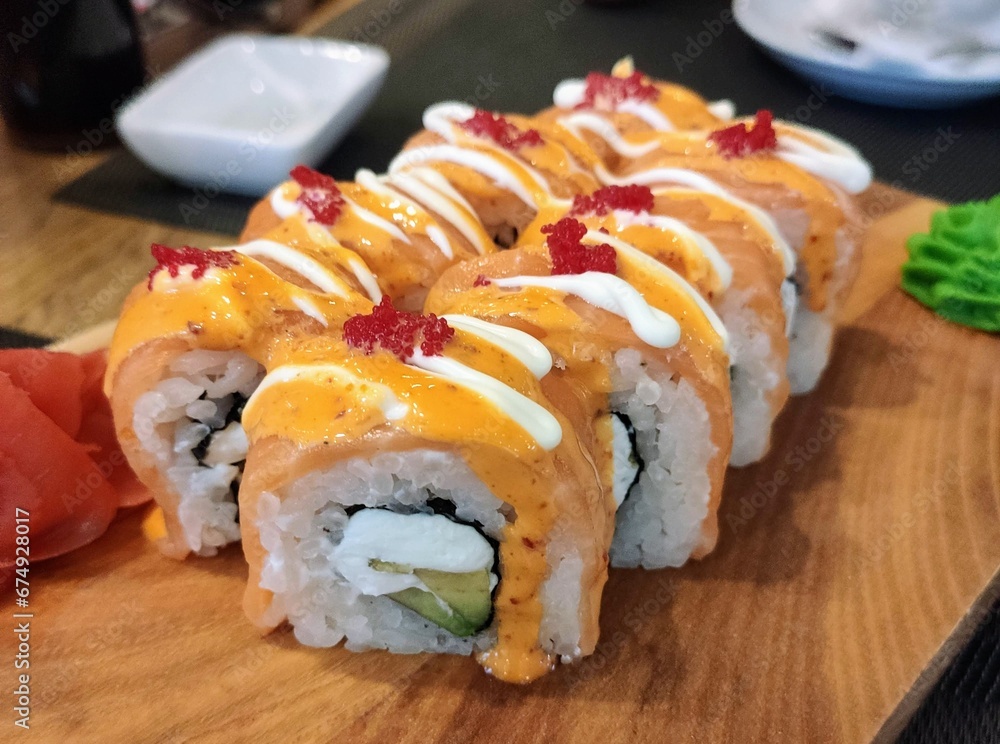 fish rolls stuffed with avocado and cream cheese fish rolls stuffed with avocado and cream cheese