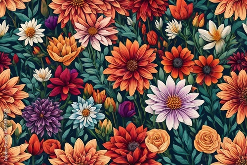 seamless floral pattern with flowers for background