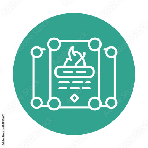 Gamefi cards color line icon. Digital crypto art.