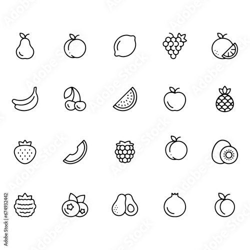 Fruits   Vegetables icons vector design