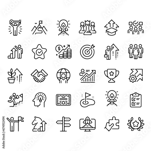 Goals line icons vector design