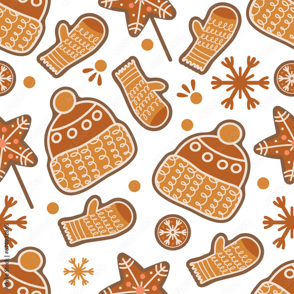 pattern christmas Gingerbread elements set pattern christmas Gingerbread elements set