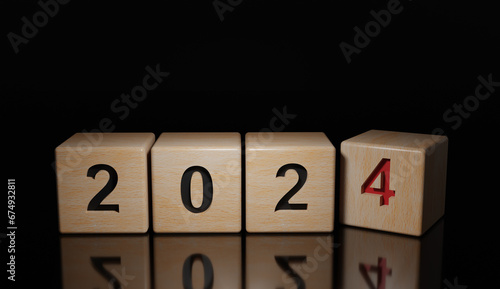 3D wood cube 2024