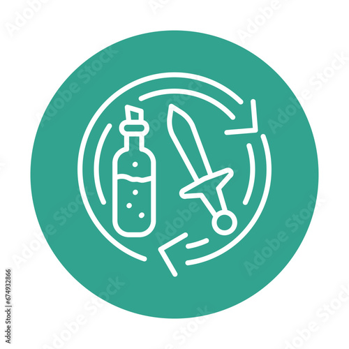 Items nft game exchange color line icon. Digital crypto art.