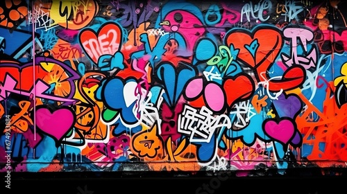 Graffiti wall abstract background. Idea for artistic pop art background backdrop