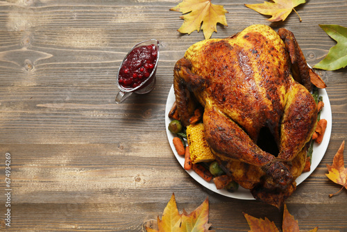 Golden roasted whole turkey...