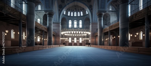 Blue Mosque interior. Also know as the Sultan Ahmed Mosquei n Istanbul, Turkey photo