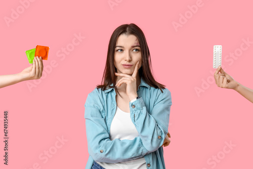 Beautiful young woman and h...